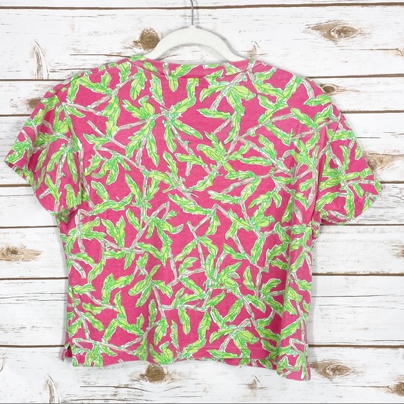 Vintage 1990's Lilly Pulitzer Pink Green Crop Top - Picture 3 of 3